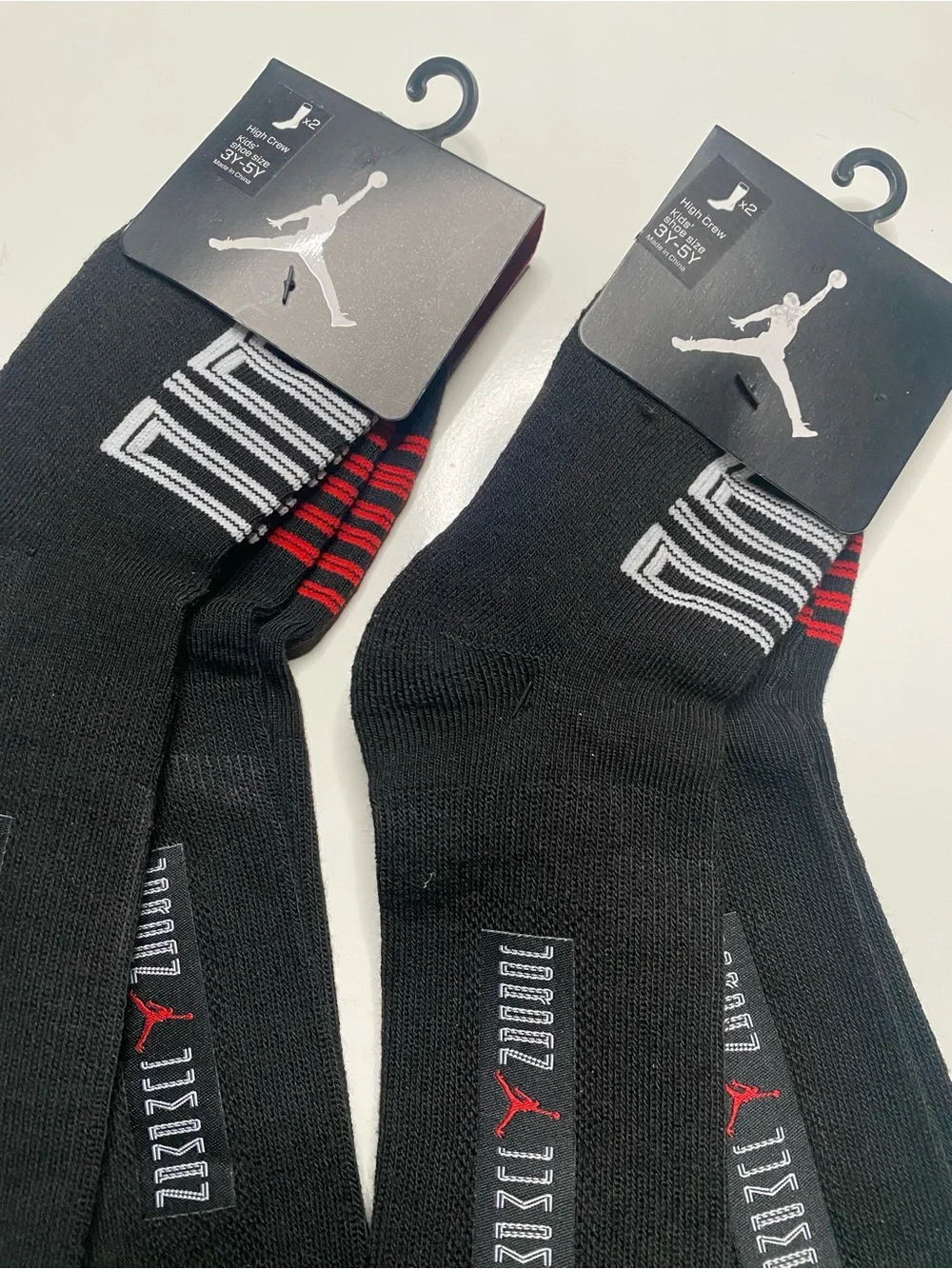 NWT Jordan Nike Boys Socks 4 Pair Size 3Y-5Y High Crew New with tags Lot Bundle